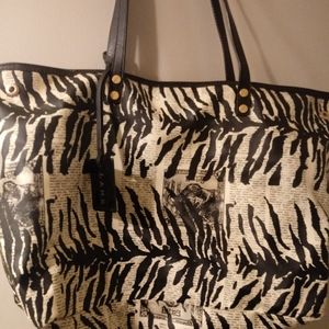 L.A.M.B zebra newspaper print tote